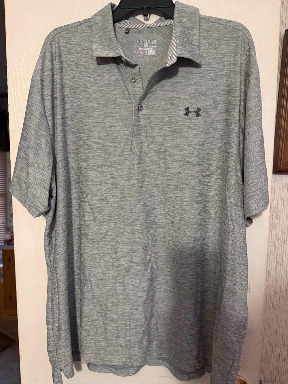 Under Armour Heathered Light Gray Men's Polo
